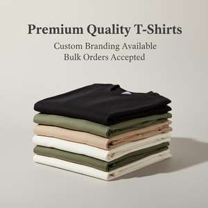 Camiseta de Alta Calidad 100% Algodón, Lisa, Estilo Urbano, Cuello Redondo, Talla Grande, con Logotipo Personalizado, Manga Corta, Informal - Product Image 2