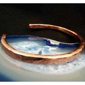 Brazalete de cobre puro sólido, brazalete de cobre, brazalete martillado a mano de calibre extra grueso - Product Image 5