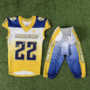 Maillots de football américain avec 7 pantalons de football rembourrés, sublimation et twill avec broderie du nom et du numéro, avec moins de trous. - Product Image 1
