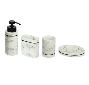 Nouvel ensemble de salle de bain en marbre de qualité supérieure : distributeur, porte-brosse à dents, porte-savon – Écologique, durable, de luxe pour la maison et l'hôtel – Direct Inde - Product Image 1