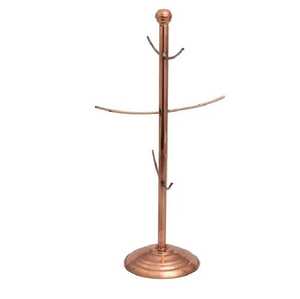 Rose Gold Metal <b>Wire</b> Mug <b>Rack</b> Stand Modern Coffee Cup <b>Storage</b> <b>Wall</b> Mounted Holder Sustainable Durable Movable - Product Image 2