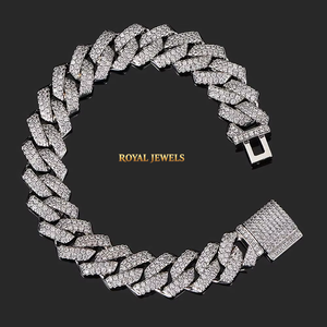 925 <b>Silver</b> Moissanite Diamond Cuban Chain Two Tone Rose Gold Hip Hop <b>Necklace</b> Unisex IGI Certified Stylish Jewelry - Product Image 4