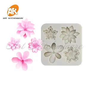 AK Flower Cake Silicone Embossing Mat Fondant Impression Textured Cake Border Flower Resin Clay Gumpaste Molds