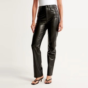 Pantalones de Mujer de Cintura Alta en Cuero PU de la Mejor Calidad, Pantalones de Cuero a la Moda para Dama - Product Image 1