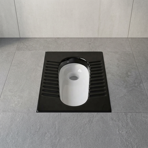 Standard Size <b>Ceramic</b> Asian Squatting <b>Pan</b> Double Black Dotted Water Closet Toilet for UAE and Nigeria - Product Image 3