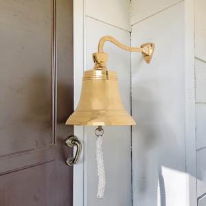 Cloche murale en laiton avec corde de tirage, style nautique, décoration intérieure, entrée, design traditionnel, pièce unique - Product Image 3