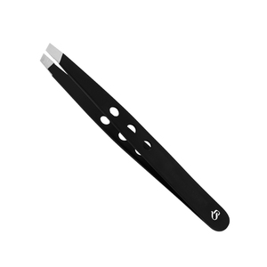 Pinzas para Cejas BISONS con Recubrimiento Negro – Herramientas Profesionales de Depilación de Acero Inoxidable con Punta Curva para Maquilladores OEM - Product Image 3