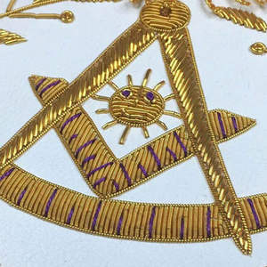 Nuevo Delantal Masónico Past Master Blue Lodge - Delantal de Terciopelo Morado con Bordado a Mano, el Mejor Diseño, Hecho en Pakistán, Delantales de Regalia Masónica en Venta - Product Image 6