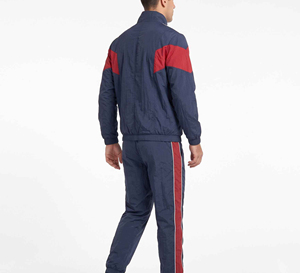 Nouvel ensemble de survêtement pour homme, coupe-vent en nylon respirant et à séchage rapide, avec logo personnalisé réfléchissant, design 2-en-1 et passepoil blanc - Product Image 3