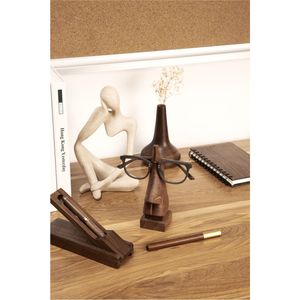Handcrafted Wooden <b>Spectacle</b> <b>Holder</b> Nose Shaped Glasses Stand Eyeglasses Display <b>Holder</b> Home Office Desk Accessories Gift Stand - Product Image 1