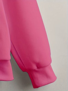 Sudadera con Capucha Premium Casual para Hombre, Color Rosa, con Cierre, Unisex, Corte Regular, Felpa, Color Sólido, para Otoño, Estilo Diario - Product Image 3