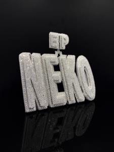 Colgante Personalizado de Botón de Reproducción con Diamantes de Imitación, Chapado en Oro Rosa, para Hombre, Estilo Hip Hop - Product Image 3