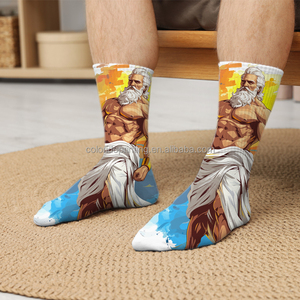 Premium Quality Custom Designed Polyester Dress <b>Socks</b> Anti-Bacterial Breathable Sublimation Print Factory Direct Red <b>Colour</b> Logo - Product Image 1