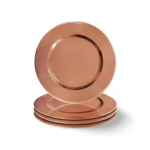 Assiette de présentation élégante en cuivre pour l'hôtellerie, sous-assiette décorative haut de gamme pour la mise en table de restaurants, hôtels et mariages - Product Image 4