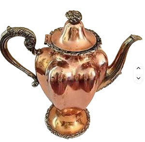 Premium Look Embossed Design Eco-Friendly Dishwasher Safe Non-Toxic 1L with Lid Pure Copper Antique Tea <b>Kettle</b> - Product Image 6