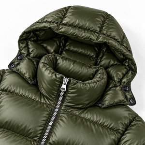 Mens Shiny Puffer Jacket Hooded Winter Coat Warm Padded <b>Quilted</b> Outerwear High Collar Zip Pockets Casual Urban Cold Weather Wear - Product Image 4