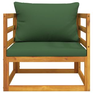 Silla de Jardín de Madera de Acacia con Cojines Verdes, Muebles de Exterior de Primera Calidad - Product Image 5