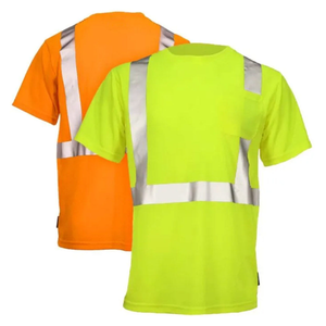 Wholesale <b>Hi</b> <b>Vis</b> <b>T</b>-<b>shirts</b> O-neck Work Clothing High Quality Lightweight Men's Short Sleeve Reflective Safety <b>T</b>-<b>shirts</b> - Product Image 5