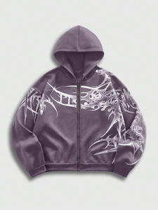 Sweat à capuche d'hiver surdimensionné pour homme, en coton épais délavé à l'acide, respirant, style vintage streetwear - Product Image 1