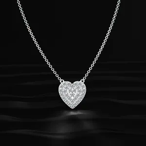 Collar de Diamantes con Corte Corazón, Collar de Diamantes Solitario en Oro Blanco de 14k con Certificado IGI de Proveedor Indio - Product Image 3