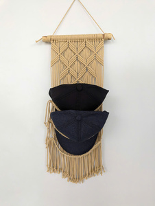 Hot Sale Bohemian Farmhouse Boho Macrame Hat Organizer Hanger for <b>Wall</b> Display, Clothing Neatening Home <b>Decor</b> - Product Image 1