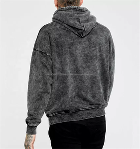 Sweat-shirts à capuche surdimensionnés de haute qualité 100% coton poids lourd en gros avec logo personnalisé pour hommes - Product Image 5