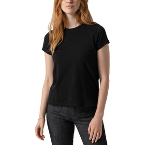 Women's Black Crew Neck Short Sleeve <b>T</b>-<b>Shirt</b> Slim Fit 100% Cotton Jersey Solid Color Casual All Seasons Wear 2026 - Product Image 6