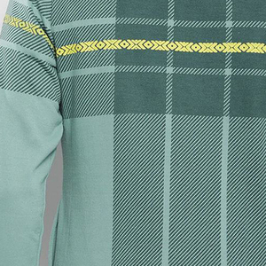 เสื้อฮู้ดพิมพ์ลายลายสก๊อตสีเขียวมิ้นต์สำหรับผู้ชายแบบกำหนดเองพร้อมเสื้อสเวตเชิ้ตลำลองลายเรขาคณิต - Product Image 2
