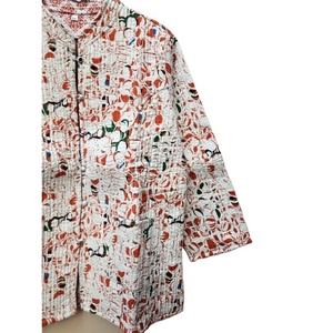Chaqueta Acolchada Reversible Hecha a Mano, Vintage, de Algodón Orgánico Indio, Ecológica, para Mujer, Prenda Exterior de Invierno Única, con Forro de Lino y Rayas - Product Image 3