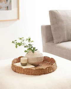 Plateau de service festonné en rotin fait main |   Design décoratif unique |   Fabriqué au Vietnam |   Vente en gros - Product Image 3