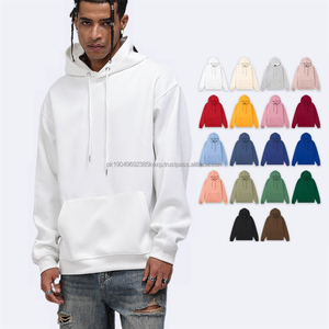 Printemps Automne Street Style Tenues Casual Wear Unisexe Poids Lourd Surdimensionné Couleur Unie Pull Drop Shoulder Hoodies & Sweatshirts - Product Image 1