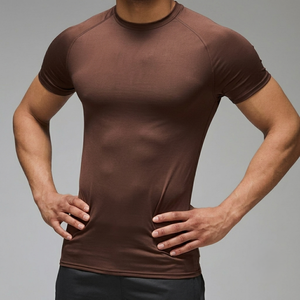 T-shirt de sport personnalisé pour homme, coupe musclée, t-shirt basique ajusté pour homme, fournisseur - Product Image 1