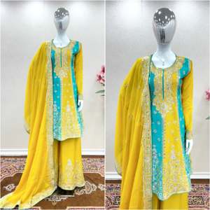 Top de diseñador para mujer y conjunto Dupatta elegante para fiesta Plazzo Look - Product Image 2