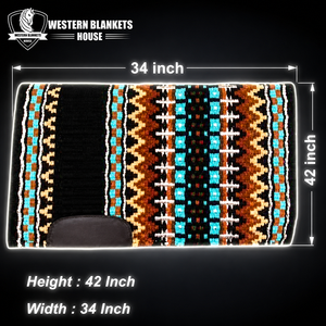 Couverture Western classique confortable pour selle de cheval, 42x34 pouces, doublure en laine polaire de Nouvelle-Zélande - Product Image 6