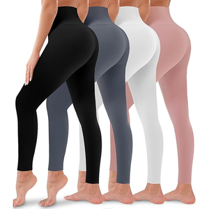 Leggings de Cintura Alta para Mujer, Color Sólido, Tejido Elástico, para Yoga y Ejercicio, Estilo Push-Up, para Todas las Temporadas - Product Image 3