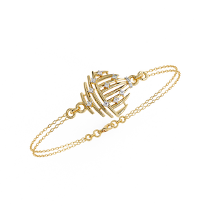 Pulsera de Oro Blanco y Amarillo de 14K al por Mayor con Diamantes Naturales de 0.13ct EF VVS, Colección de Diseñador en Oro Rosa, Joyería Fina para Mujer, Regalo - Product Image 1