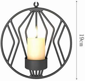 Support mural géométrique en fer pour bougies, chandelier moderne en métal pour la décoration intérieure du salon et des fêtes de mariage - Product Image 3