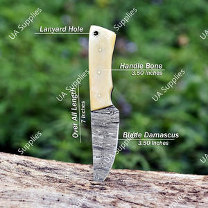 Cuchillo Skinner de Hoja Fija Recta de Acero de Damasco Extra Afilado UA Supplies para Caza, Camping y Bricolaje Multifuncional - Product Image 4