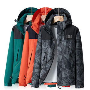 เสื้อแจ็คเก็ตผู้ชายแบบกันน้ำสำหรับกิจกรรมกลางแจ้ง  ผ้า softshell  มีฮู้ด  บุขนสัตว์  ดีไซน์สีตัดต่อ  คอตั้ง  ปิดด้วยซิป  สไตล์ลำลอง - Product Image 2
