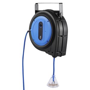 Avvolgicavo retrattile per impieghi gravosi da 80 piedi 12AWG/3C SJTOW, 15 Amp, con presa tripla illuminata, cavi di alimentazione e prolunghe - Product Image 5