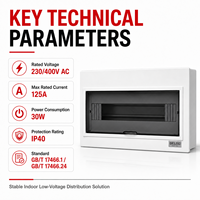 Boîtier de distribution d'éclairage CDPZ30G IP40 230/400V 125A, panneau électrique en acier à montage encastré ou en saillie, 4 à 45 voies