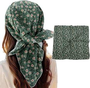 Bandanas carrées personnalisées en soie et polyester pour femmes, en gros, en stock, avec logo imprimé - Product Image 1