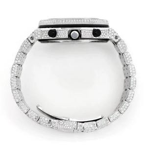 Montre pour homme de luxe de qualité supérieure, en acier inoxydable, sertie de moissanite, quartz, style tendance - Product Image 2