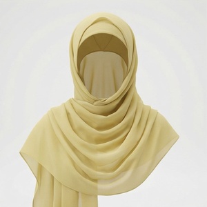 Hiyab de color personalizado, largo, liso, informal, para mujeres, ropa tradicional islámica, pañuelo para la cabeza, talla adulta, suave y de primera calidad. - Product Image 1