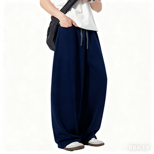 กางเกงจ็อกเกอร์ผ้าแคนวาสวินเทจสีเข้มแบบยืดหยุ่นสูงสำหรับผู้ชาย/ผู้หญิง เป็นมิตรกับสิ่งแวดล้อม เอวยางยืด ใส่สบาย เหมาะสำหรับฤดูใบไม้ผลิ มีฮู้ด ทรงโอเวอร์ไซส์ - Product Image 3