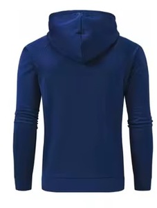 Sudadera con Capucha Azul Sólido para Hombre, Corte Regular, Tejido de Poliéster, Estilo Casual para Otoño, con Bolsillo Frontal y Diseño Transpirable - Product Image 2