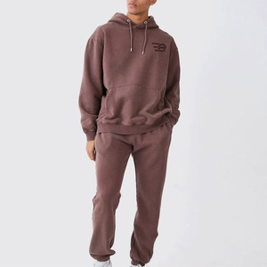 Conjuntos Deportivos con Capucha para Hombre, Ropa Deportiva Informal Moderna de Invierno, para Gimnasio, Entrenamiento al Aire Libre, 100% Algodón, Ligera - Product Image 1
