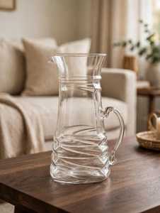 Clear Glass Beverage Pitcher with Lid Modern Design 1.8L Capacity Eco-Friendly <b>Water</b> <b>Jug</b> for Business Gifts and Party Use - Product Image 1