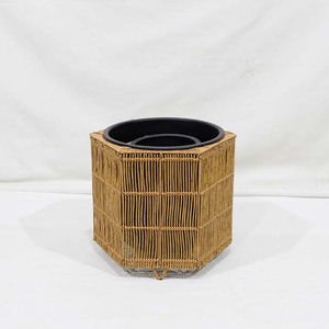 Trending PE Rattan Hexagonal Flower Pot Set with Black Inner <b>Liner</b> for Indoor Plants Bohemian Rustic Style - Product Image 4