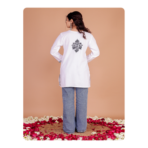 Top Corto con Bordado Kashmiri para Mujer, Ropa Tradicional India, Prenda Étnica para Fiesta, Bordado, Tela de Rayón de Primera Calidad, Lavable - Product Image 4